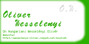 oliver wesselenyi business card