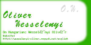 oliver wesselenyi business card